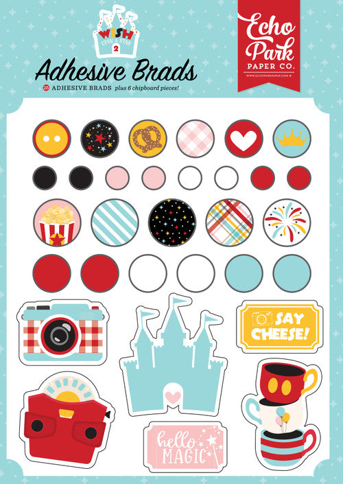 Echo Park- Wish Upon A Star 2 Adhesive Brads *LAST CHANCE*