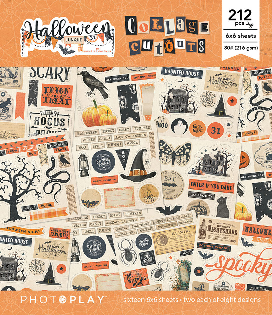 PhotoPlay- Halloween Junque 6x6 Paper Pack Collage Cutouts *LAST CHANCE*