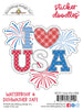 Doodlebug Design - Hometown USA Collection - Sticker Doodles - I Love The USA