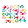 Pretty Little Studio - Candy Cane Collection - Die Cuts - Advent 2 Inch Numbers