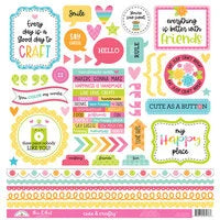 Doodlebug - Cute & Crafty - This and That 12x12 Sticker Sheet