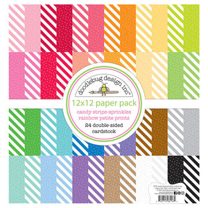 Doodlebug - 12x12 Candy Stripe - Sprinkles Rainbow Petite Prints Pack