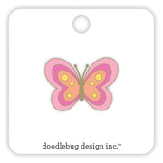 Doodlebug Design - Hello Again Collection - Collectible Pins - Butterfly Kisses *LAST CHANCE*