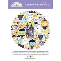 Doodlebug Design - Sweet and Spooky Collection - Halloween - Shadow Box Insert Kit