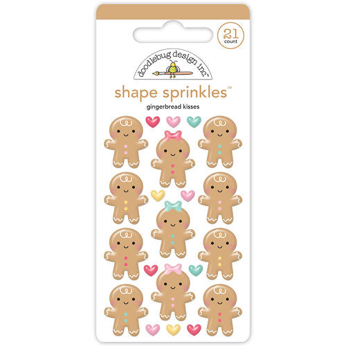 Doodlebug Design - Gingerbread Kisses Collection - Shape Sprinkles - Gingerbread Kisses