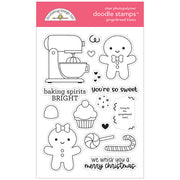 Doodlebug Design - Gingerbread Kisses Collection - Clear Photopolymer Stamps - Gingerbread Kisses