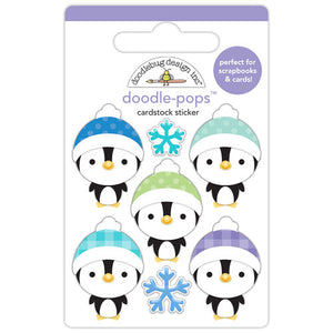 Doodlebug Design - Snow Much Fun Collection - Cardstock Stickers - Doodle-Pops - Penguin Pals
