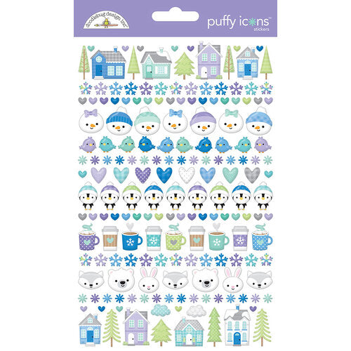 Doodlebug Design - Snow Much Fun Collection - Stickers - Puffy Icons