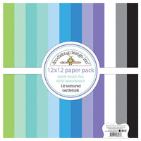 Doodlebug Design - Snow Much Fun Collection - 12 x 12 Paper Pack - Textured Cardstock Pack