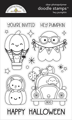 Doodlebug - Hey Pumpkin - Clear Photopolymer Stamps