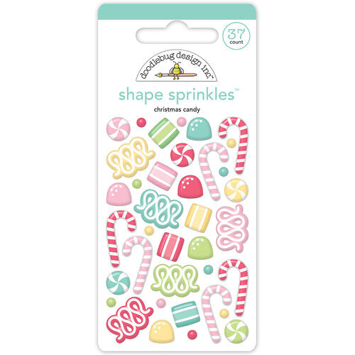 Doodlebug Design - Tinsel Time Collection - Shape Sprinkles - Christmas Candy