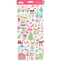 Doodlebug Design - Tinsel Time Collection - Icons Stickers