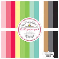 Doodlebug Design - Tinsel Time Collection - 12 x 12 Solid Assortment Paper Pack