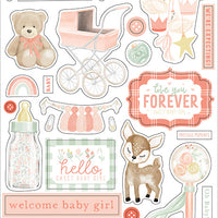 It's A Girl - Chipboard Accents - LAST CHANCE!