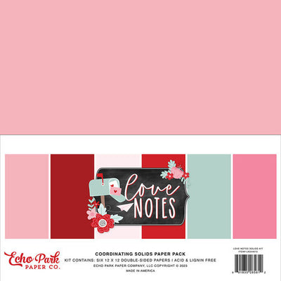 Echo Park - Love Notes Collection - 12 x 12 Paper Pack - Solids