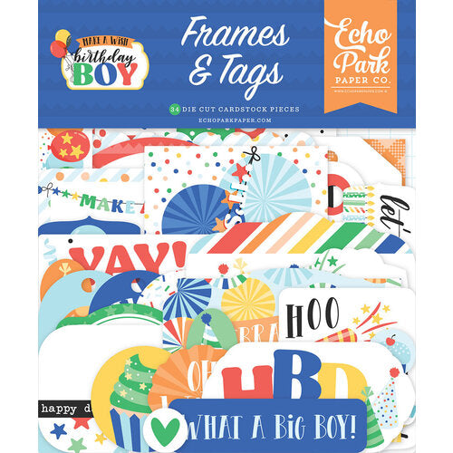 Echo Park - Make A Wish Birthday Boy Collection -  Frames and Tags