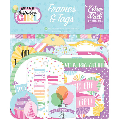 Echo Park - Make A Wish Birthday Girl - Frames and Tags