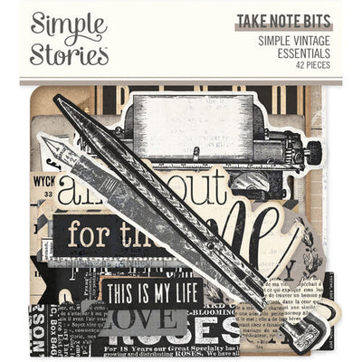 Simple Stories - Simple Vintage Essentials Collection - Ephemera - Take Note Bits and Pieces