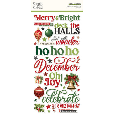 Simple Stories - Simple Vintage Believe Collection - Foam Stickers
