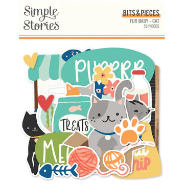 Simple Stories - Fur Baby Cat Collection - Ephemera - Bits And Pieces *LAST CHANCE*