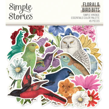 Simple Stories - Simple Vintage Essentials Color Palette Collection - Ephemera - Floral & Bird Bits *LAST CHANCE* (Copy)