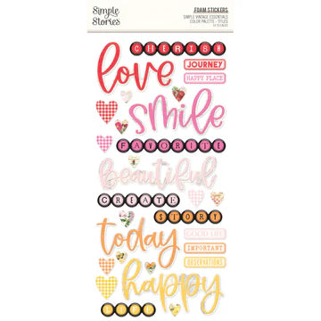 Simple Stories - Simple Vintage Essentials Color Palette Collection - Foam Stickers - Titles *LAST CHANCE*