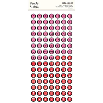Simple Stories - Simple Vintage Essentials Color Palette Collection - Foam Stickers - Type Keys Warm *LAST CHANCE*