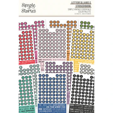 Simple Stories - Simple Vintage Essentials Color Palette Collection - Sticker Book - Letters And Labels *LAST CHANCE*