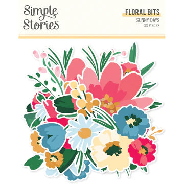 Simple Stories - Sunny Days Collection - Ephemera - Floral Bits And Pieces *LAST CHANCE*