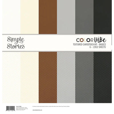 Simple Stories - Color Vibe 12x12 Textured Cardstock - Basics