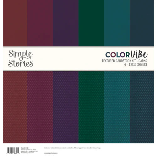 Simple Stories - Color Vibe 12x12 Textured Cardstock - Darks