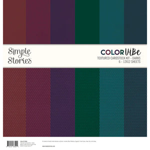 Simple Stories - Color Vibe 12x12 Textured Cardstock - Darks