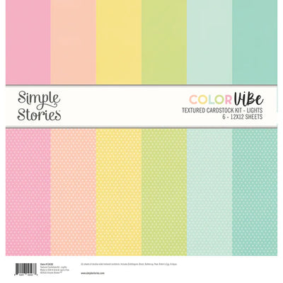 Simple Stories - Color Vibe 12x12 Textured Cardstock - Lights