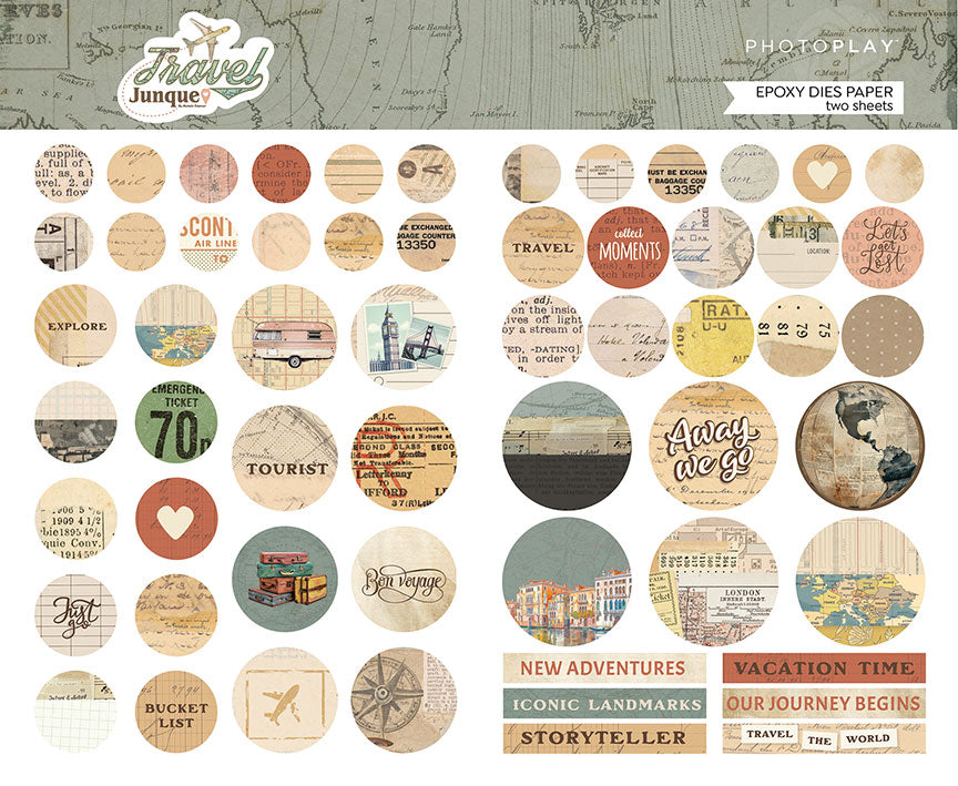 PhotoPlay- Travel Junque Epoxy dies Paper *LAST CHANCE*
