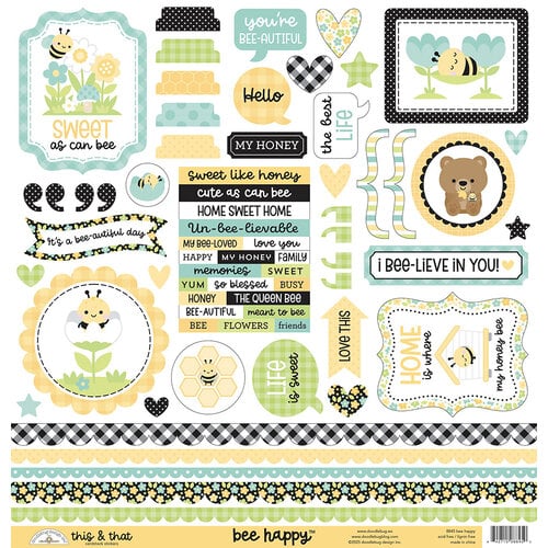 Doodlebug Design- Bee Happy Collection- Bee Happy This & That Stickers