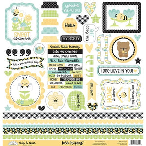 Doodlebug Design- Bee Happy Collection- Bee Happy This & That Stickers