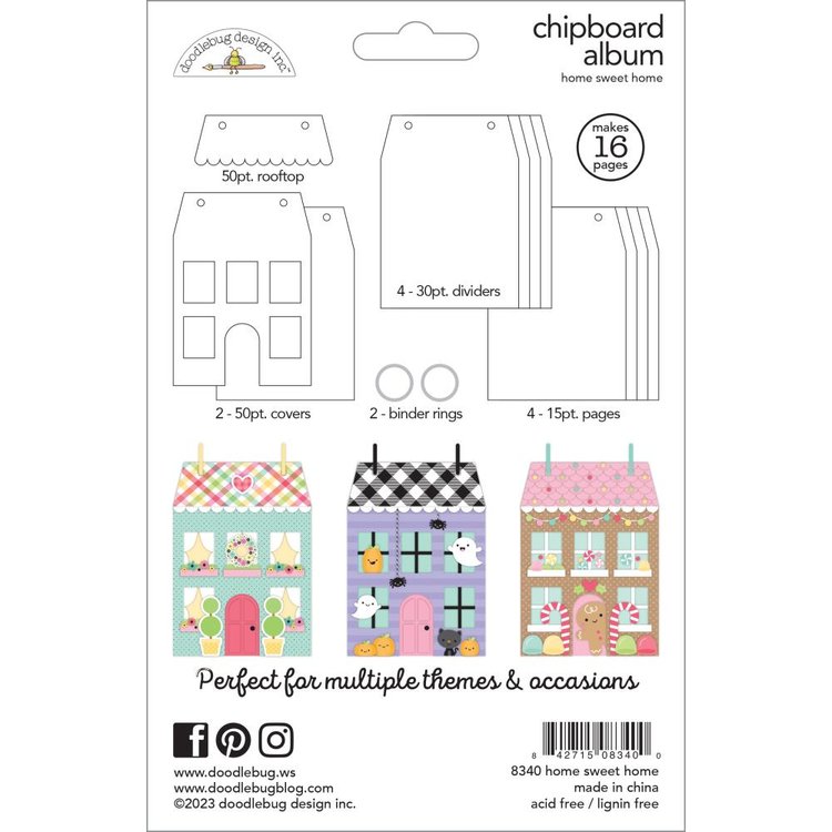 Doodlebug - Home Sweet Home Chipboard Album - Sweet and