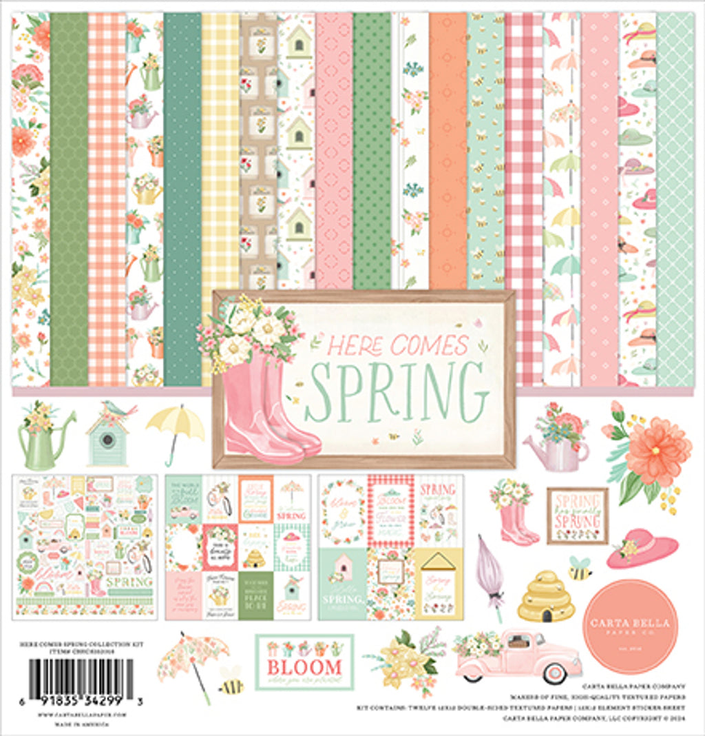 Carta Bella - Here Comes Spring - 12x12 Collection Pack