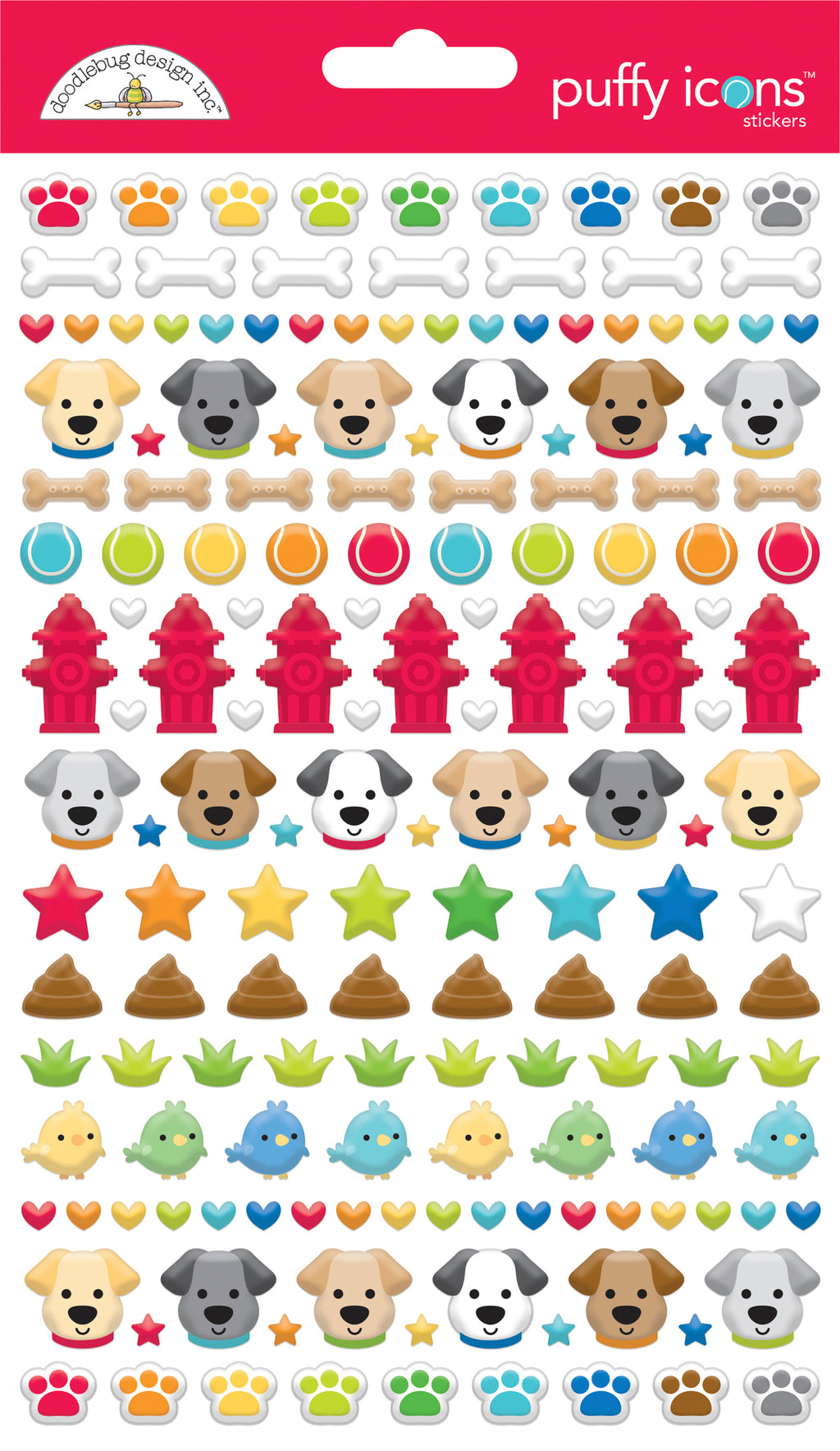 Doodlebug - Doggone Cute - Puffy Icon Stickers - * NEW *