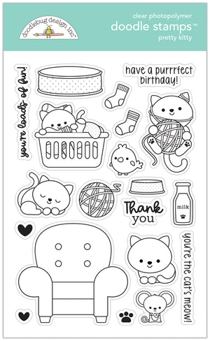 Doodlebug - Pretty Kitty - Pretty Kitty Doodle Stamp - * NEW *