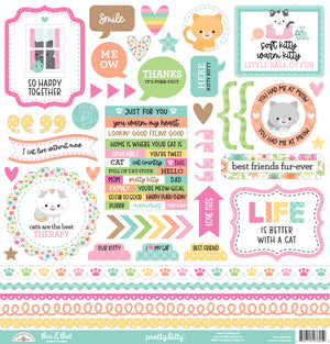 Doodlebug - Pretty Kitty - This and That Sticker Sheet - * NEW *
