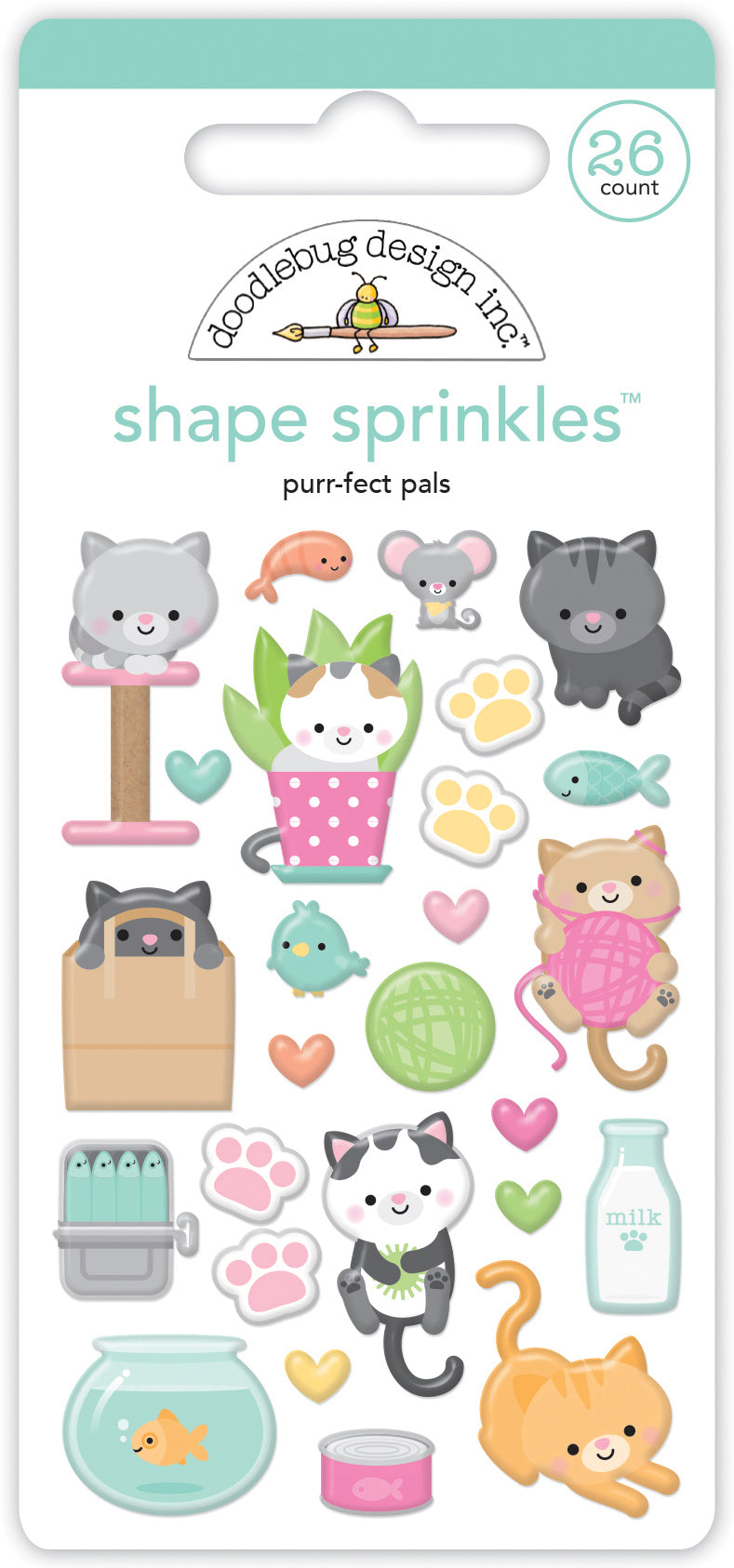 Doodlebug - Pretty Kitty - Purr-fect Pals Shape Sprinkles - * NEW *