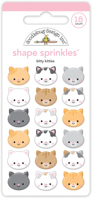 Doodlebug - Pretty Kitty - Bitty Kitties Shape Sprinkles