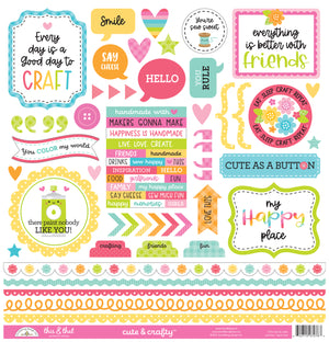 I Love Crafting Stickers 12x12 Stickers 