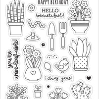 Doodlebug - My Happy Place - Garden Girl Doodle Stamps