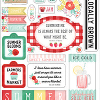 Carta Bella Paper - Summer Market Collection - Chipboard Stickers - Phrases