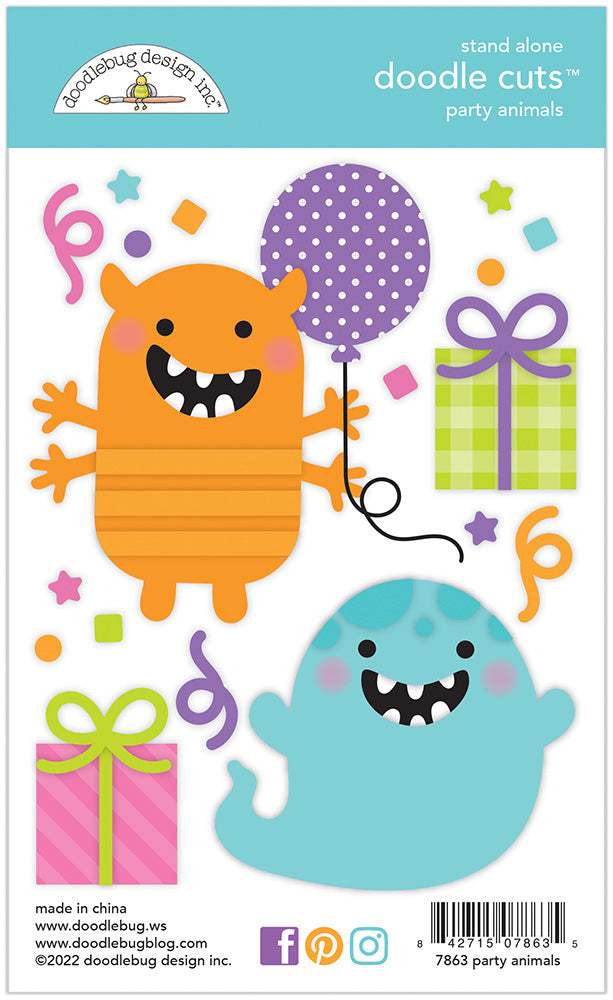Doodlebug - Monster Madness - Party Animals Doodle Cuts
