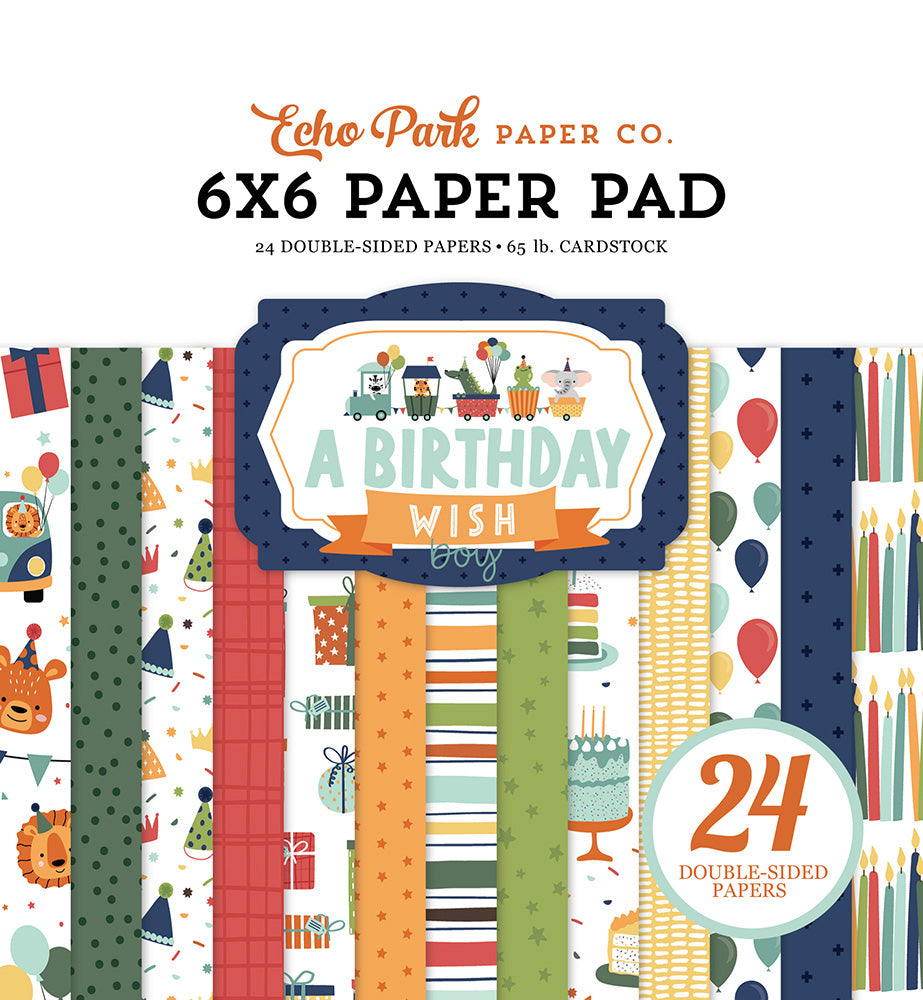 Echo Park - A Birthday Wish Boy - 6x6 Paper Pad