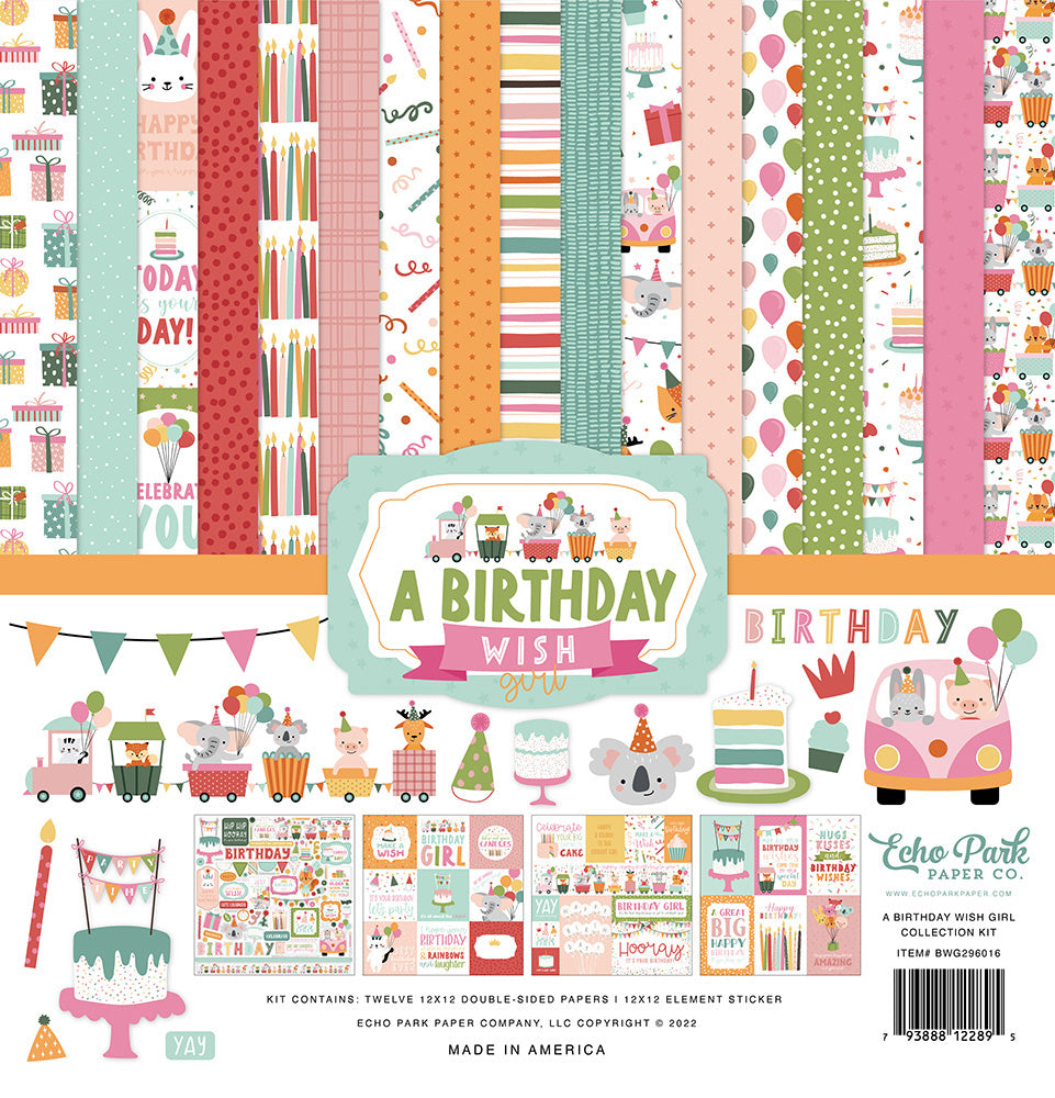 Echo Park - A Birthday Wish Girl - 12x12 Collection Kit
