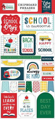Echo Park - First Day of School - Chipboard Phrases